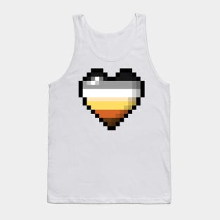 Large Pixel Heart Design in Gay Bear Pride Flag Colors Tank Top